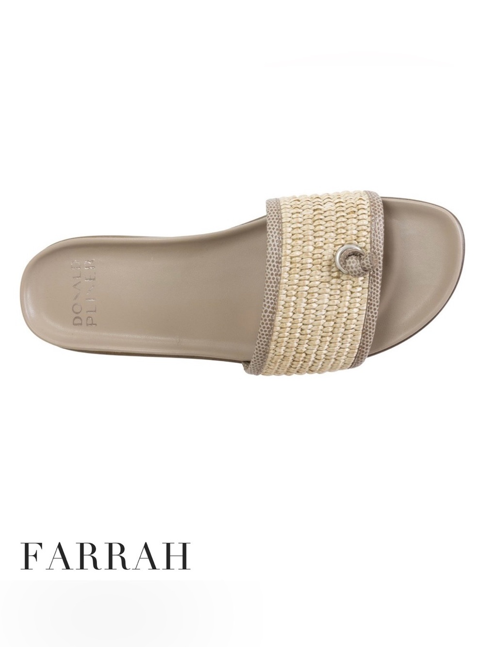 Donald Pliner Farrah Platform Slide Sandal in the Taupe colorway